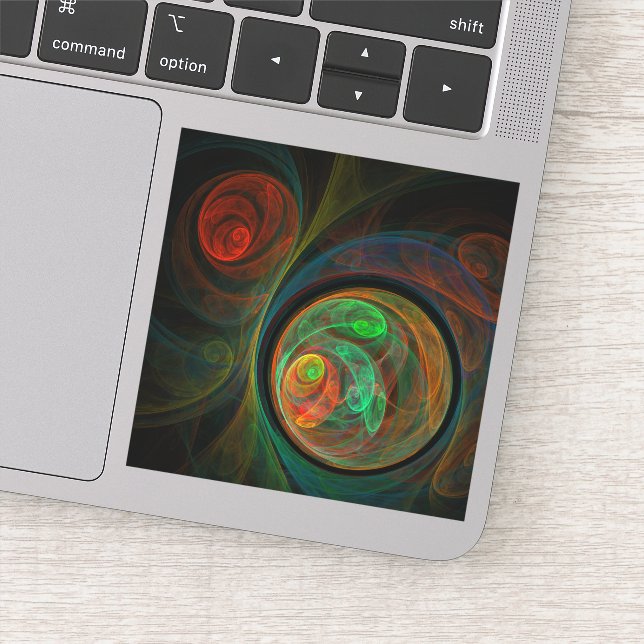 Rebirth Green Abstract Art Sticker (Detail)