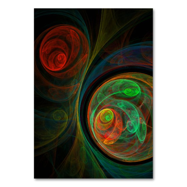 Rebirth Green Abstract Art Table Card (Front)