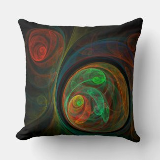 Rebirth Green Abstract Art Throw Pillow