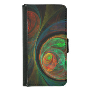 Rebirth Green Abstract Art Wallet Case