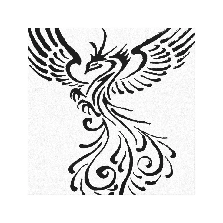 Rebirth Of The Phoenix Tribal Tattoo Design Canvas Print | Zazzle
