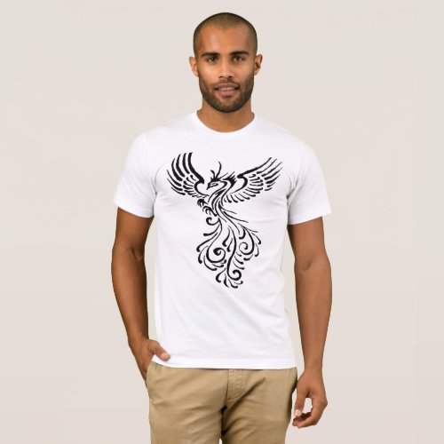 Rebirth Of The Phoenix Tribal Tattoo Design T_Shirt
