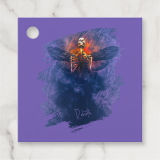 Rebirth. Skeleton with wings rising up Favor Tags