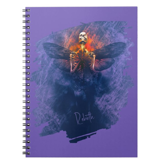 Rebirth. Skeleton with wings rising up Notebook (Front)