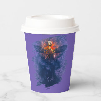 Rebirth. Skeleton with wings rising up Paper Cups