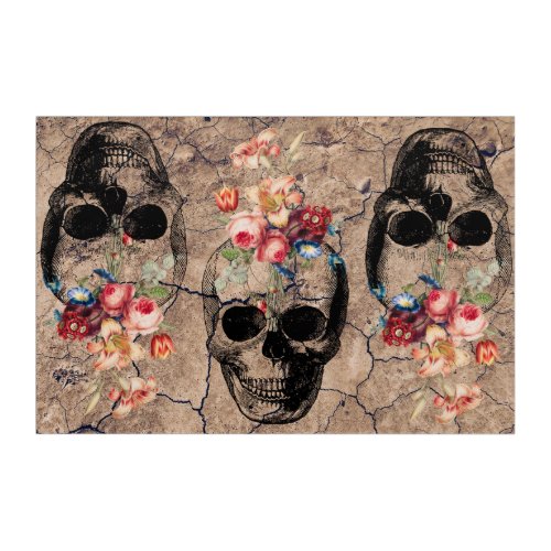 Rebirth _ Skulls Blossoming from Dust  Acrylic Print