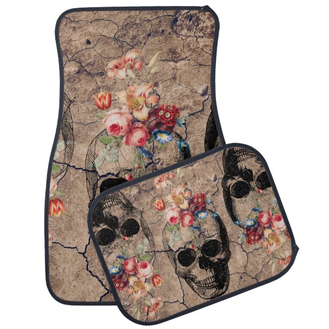 Rebirth - Skulls Blossoming from Dust Car Floor Mat (Set)