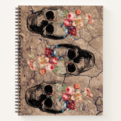 Rebirth _ Skulls Blossoming from Dust Notebook