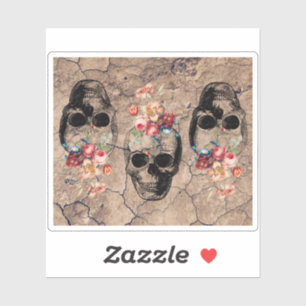 Rebirth - Skulls Blossoming from Dust Sticker