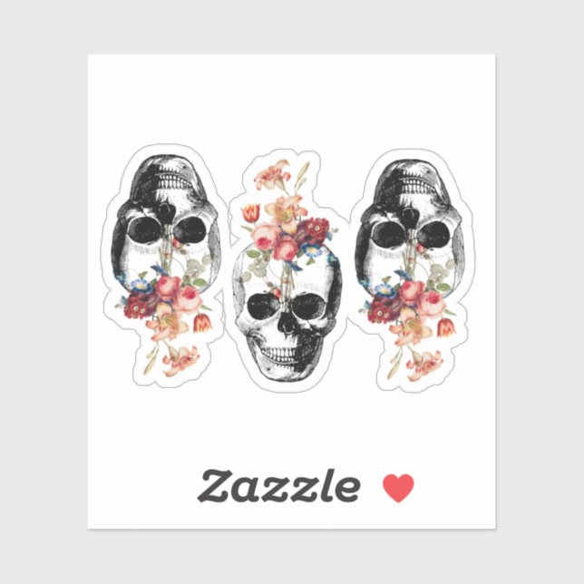 Rebirth - Skulls Blossoming Sticker (Sheet)