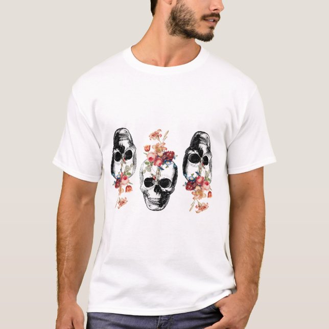 Rebirth - Skulls Blossoming T-Shirt (Front)
