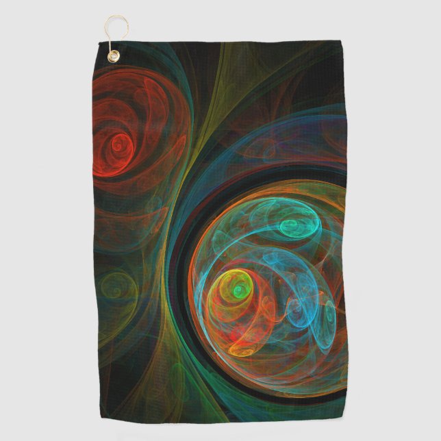 Rebirth Spiral Modern Cosmic Abstract Art Golf Towel (Front)