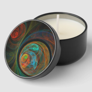Rebirth Spiral Modern Cosmic Abstract Art Mini Candle Favors