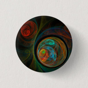 Rebirth Spiral Modern Cosmic Abstract Art Pinback Button