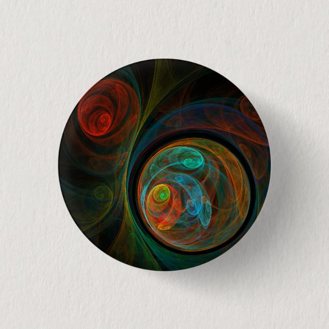 Rebirth Spiral Modern Cosmic Abstract Art Pinback Button (Front)