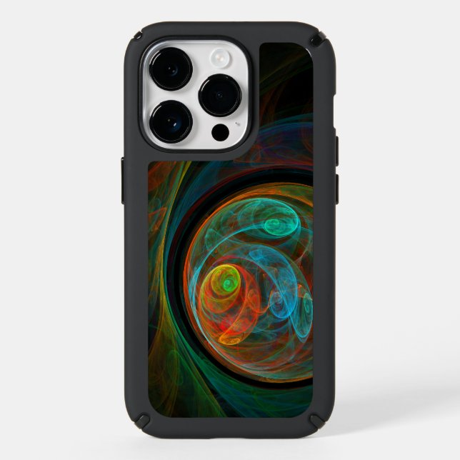 Rebirth Spiral Modern Cosmic Abstract Art Speck iPhone Case (Front)
