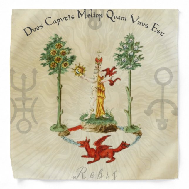 Rebis Magick Alchemy Altar Cloth Bandana (Front)