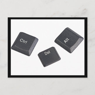 Reboot Black on White Computer Keys Postcard