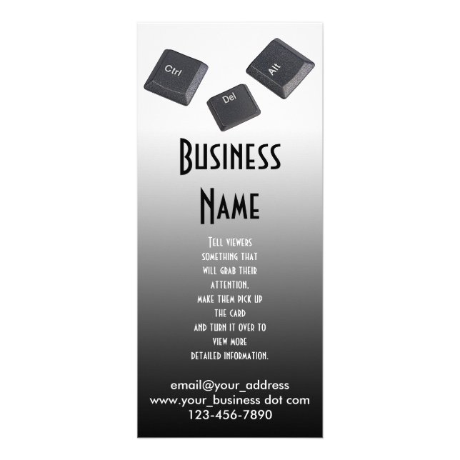 Reboot Computer Keys Rack Card (Front)