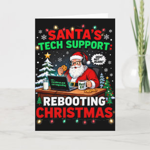 Rebooting Funny Santa's Tech Support Christmas Com Card
