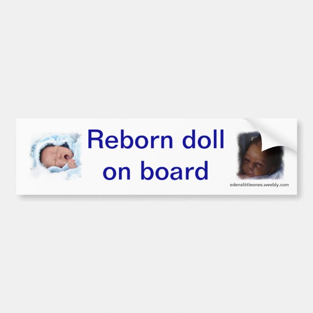 Reborn doll on board bumpsticker bumper sticker (Front)