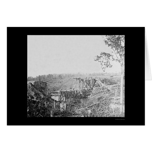 Rebuilding Railroad Bridge Over Cedar Run, VA 1863 Cards (Front Horizontal)