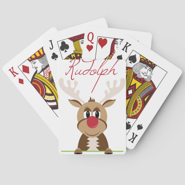 Rec Nosed Reindeer Poker Cards (Back)