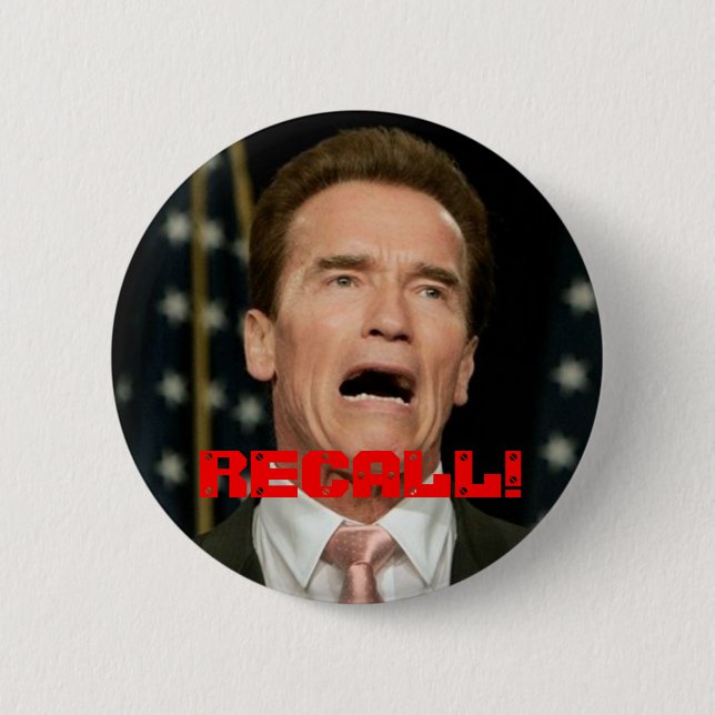 Recall Arnold Pinback Button (Front)