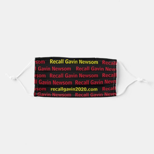 Recall Gavin Newsom 2020 Bumper Sticker Adult Cloth Face Mask (Front, Folded)