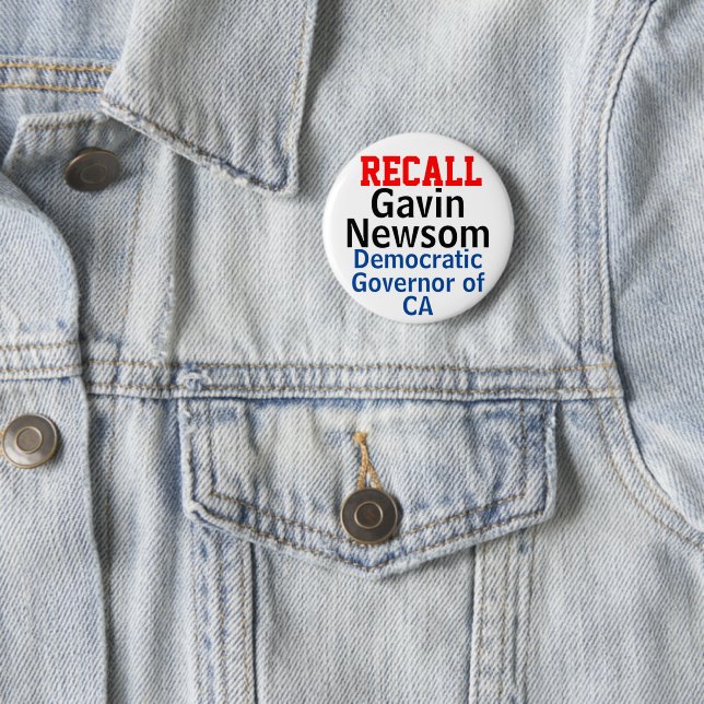 Recall Gavin Newsom CA Democrat Gov. EDIT  Button (In Situ)