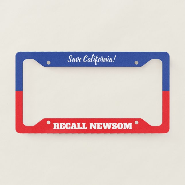 Recall Governor Newsom Save California License Plate Frame (Front)