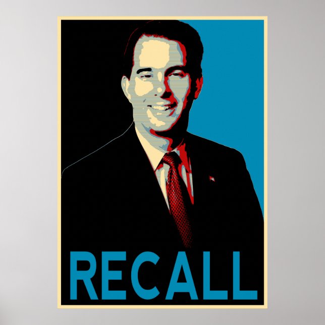 Recall Governor Scott Walker Poster (Front)