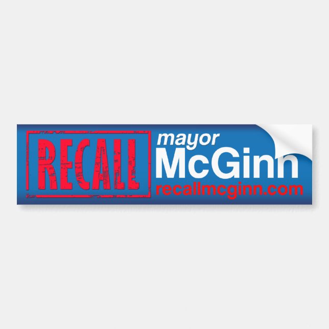 Recall Mayor Mike McGinn Bumper Sticker (Front)
