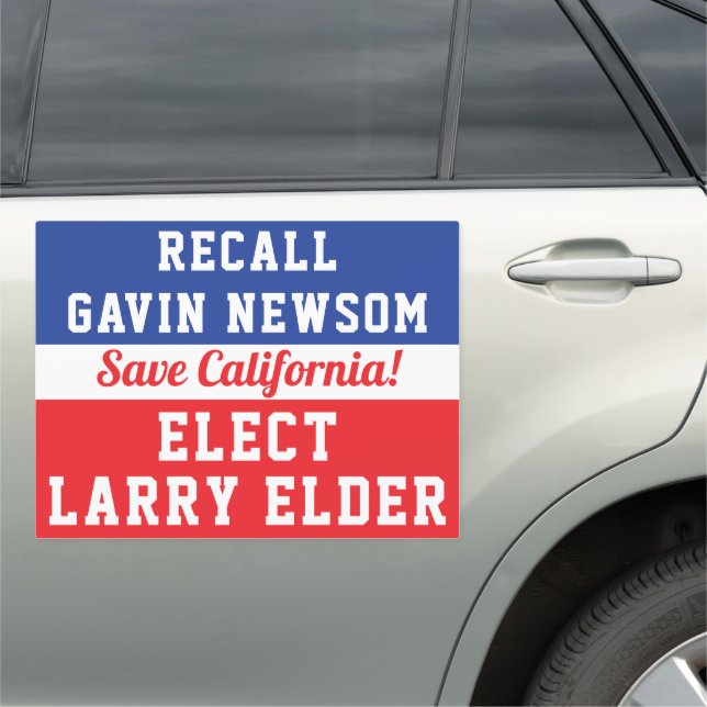 Recall Newsom Elect Larry Elder Save California Car Magnet (In Situ)