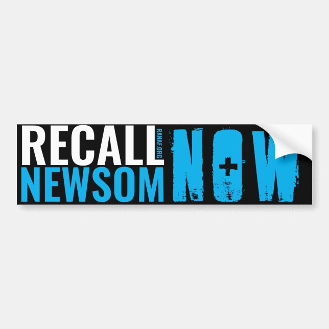 RECALL NEWSOM NOW BUMPER STICKER (Front)