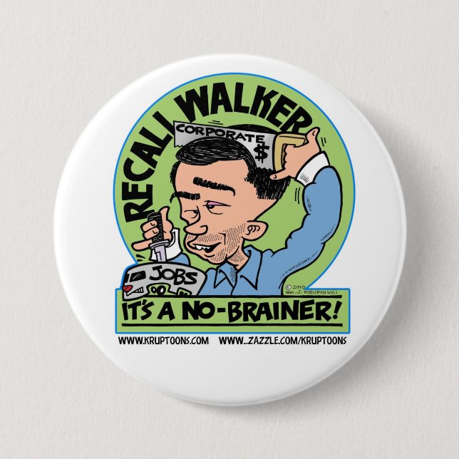 Recall Scott Walker Button (Front)