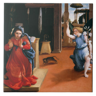 RECANATI ANNUNCIATION by LORENZO LOTTO Ceramic Til Ceramic Tile