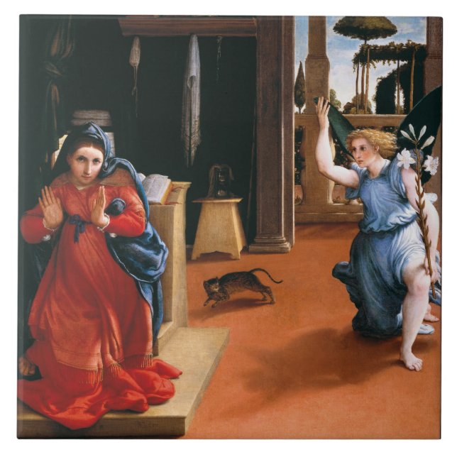 RECANATI ANNUNCIATION by LORENZO LOTTO Ceramic Til Tile (Front)