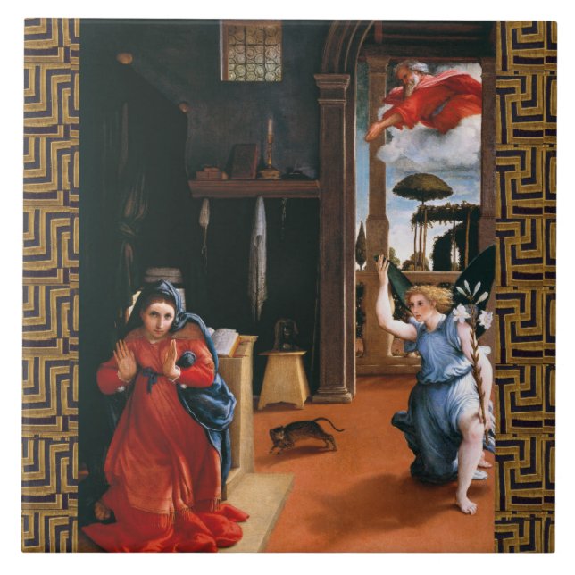 RECANATI ANNUNCIATION by LORENZO LOTTO  Ceramic Tile (Front)