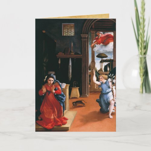RECANATI ANNUNCIATION by Lorenzo Lotto Holiday Card