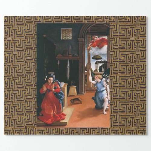 RECANATI ANNUNCIATION by Lorenzo Lotto Wrapping Paper