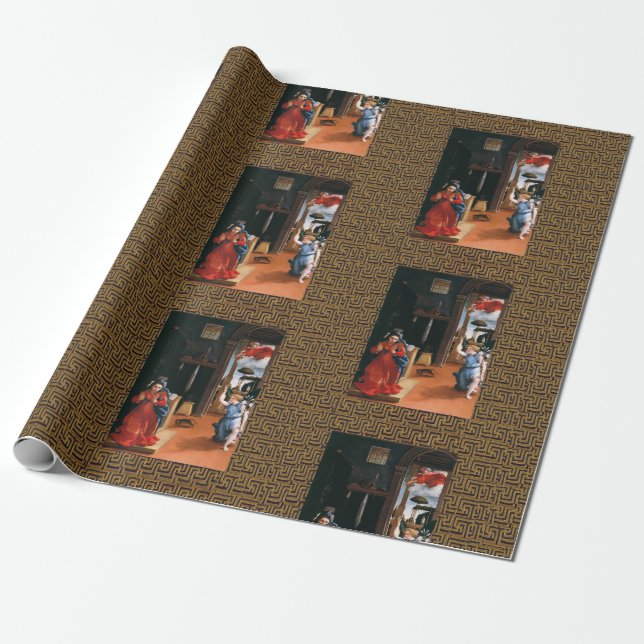 RECANATI ANNUNCIATION by Lorenzo Lotto Wrapping Paper (Unrolled)