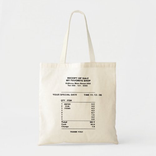 Receipt Of Sale Tote Bag