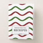 [ Thumbnail: "Receipts" + Red & Green Wavy Lines Pattern Pocket Folder ]