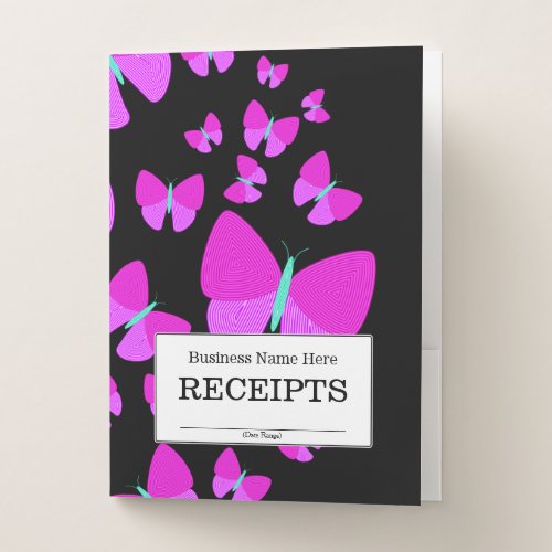 RECEIPTS  Swarm of Artistic Butterflies Pocket Folder