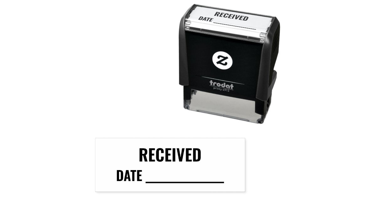 Recieve Date Labels RECEIVED | Date Self-inking Stamp | Zazzle