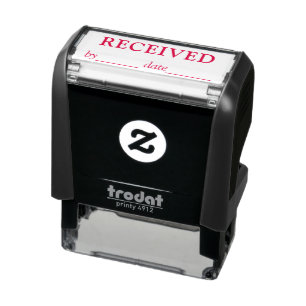 RECEIVED Name and Date Black Red Ink Business Self-inking Stamp
