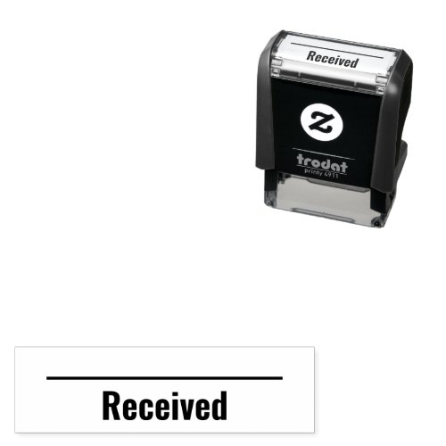 Received with Line Business Text Template Self_inking Stamp