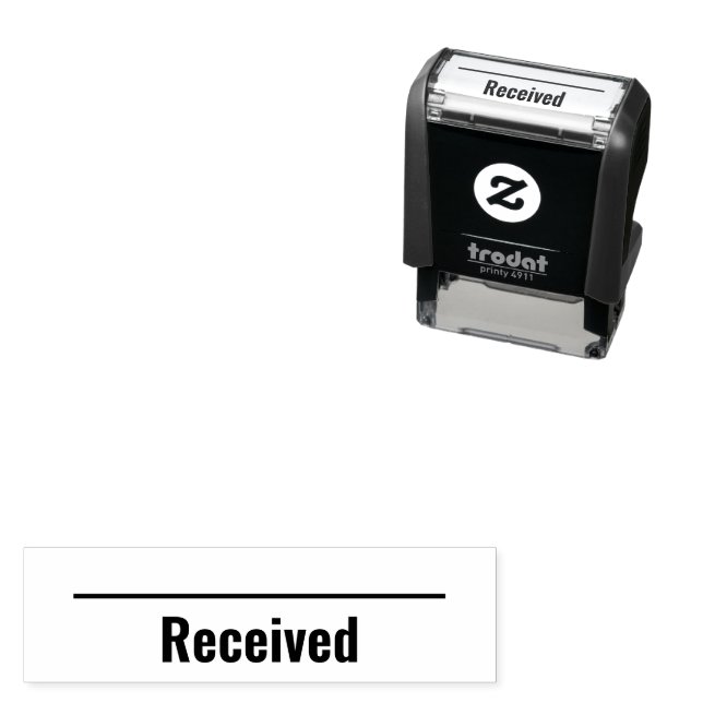 Received with Line for Signature Business Template Self-inking Stamp (In Situ)