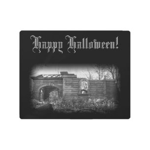 Receiving Tomb Ruin Happy Halloween Metal Print